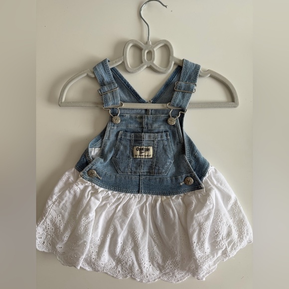 OshKosh B'gosh Denim and White Eyelet Skirtall - Picture 1 of 4